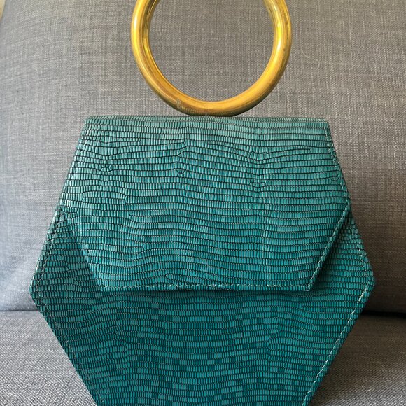 Anima Iris Pine Zuri Gold Handbag - Picture 8 of 9